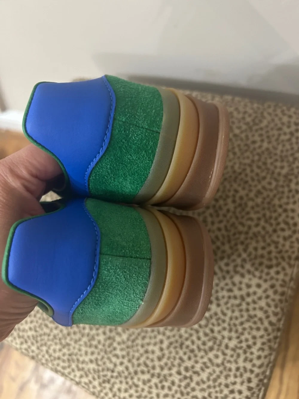 adidas Gazelle Bold Platform Sneakers - Green Blue Gum IE1370 Size 6.5